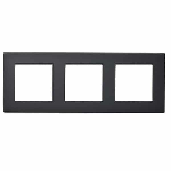 Black glass frame 3 gang