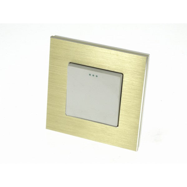 I LumoS Luxury Gold Brushed Aluminium Frame & White Insert Mechanical Rocker Wall Light Switches