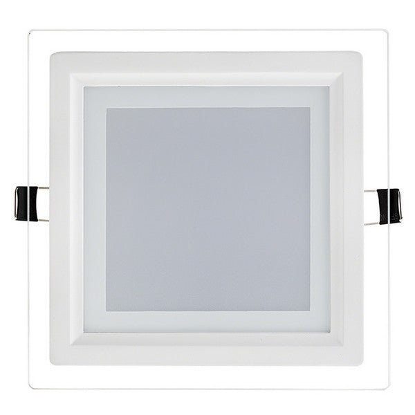 I LumoS LED 18 Watt Square Slim Recessed Glass Panel Ceiling Light