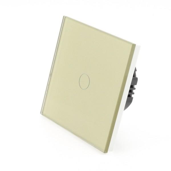 I LumoS X-PRO Gold Glass Panel LED Smart Wi-Fi On/Off Touch Light Switches