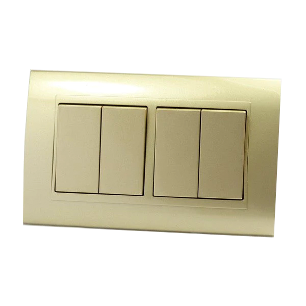 I LumoS AS Luxury Gold Plastic Arc Double Frame Rocker Light Switches