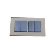 Gold Glass Double Frame with Dark grey inserts of 4 rocker light switches