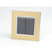 Gold Mirror Glass Single Frame with dark grey insert of 2 gang light switch
