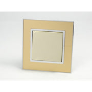 Gold Mirror Glass Single Frame with gold insert of 1 gang light switch