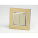 Gold Mirror Glass Single Frame with gold insert of 1 gang light switch