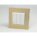 Gold Mirror Glass Single Frame with white insert of 3 gang light switch