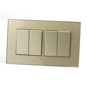 Gold Glass Double Frame with Gold inserts of 4 rocker light switches