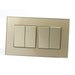Gold Glass Double Frame with Gold inserts of 4 rocker light switches