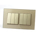 Gold Glass Double Frame with Gold inserts of 6 rocker light switches