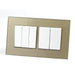 Gold Glass Double Frame with white inserts of 5 rocker light switches