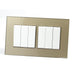 Gold Glass Double Frame with white inserts of 6 rocker light switches