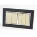 Double Black Mirror Glass Frame with Gold 5 Gang Rocker Light Switches