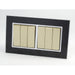 Double Black Mirror Glass Frame with Gold 6 Gang Rocker Light Switches
