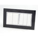 Double Black Mirror Glass Frame with White 5 Gang Rocker Light Switches