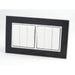 Double Black Mirror Glass Frame with White 6 Gang Rocker Light Switches