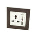goat skin leather Single Frame with white Interest of Multi plug 3 pin with 2A USB Socket