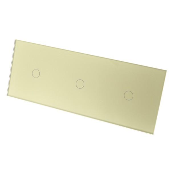 I LumoS Luxury Gold Glass Panel LED Remote Dimmer Touch Light Switches