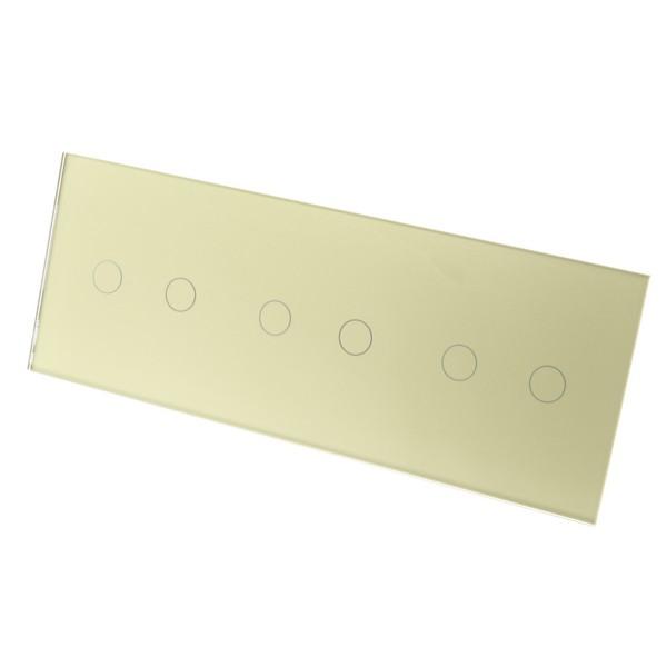 I LumoS Luxury Gold Glass Panel LED Remote Dimmer Touch Light Switches