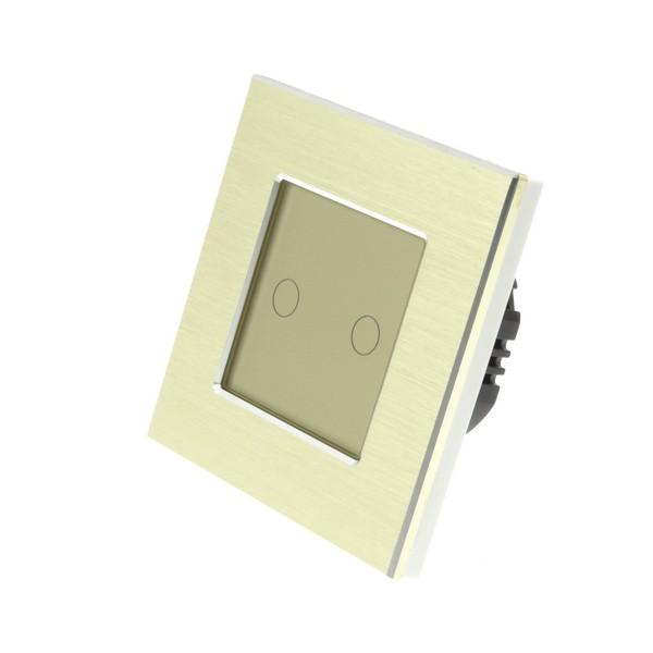 I LumoS Luxury Gold Brushed Aluminium Frame & Gold Insert LED Remote Dimmer Touch Light Switches