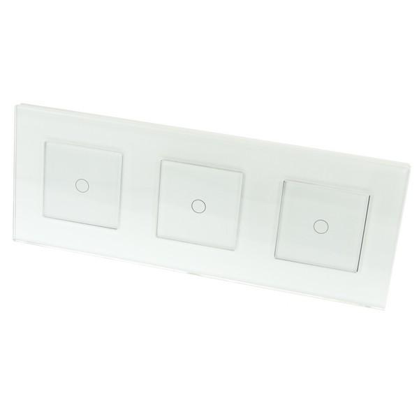 I LumoS Luxury White Glass Frame & White Insert LED Remote Dimmer Touch Light Switches