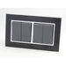 Double Black Mirror Glass Frame with Grey 4 Gang Rocker Light Switches